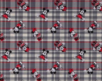 Disney Mickey and Minnie Mouse Plaid Cotton Fabric