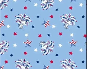 Peanuts Snoopy Star Spangled 100% Cotton Quilting & Sewing Fabric