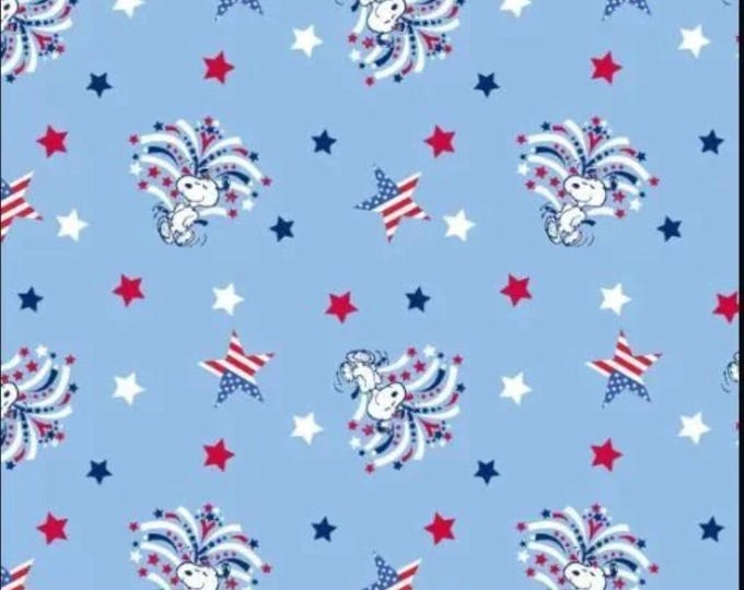 Featured listing image: Peanuts Snoopy Star Spangled 100% Cotton Quilting & Sewing Fabric
