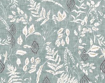 New Earth Unfurl Leaves Light Grey 100% Cotton Quilting & Sewing Fabric by Clothworks
