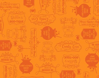 Kimberbell Hometown Halloween Shop Signs Orange Fabric