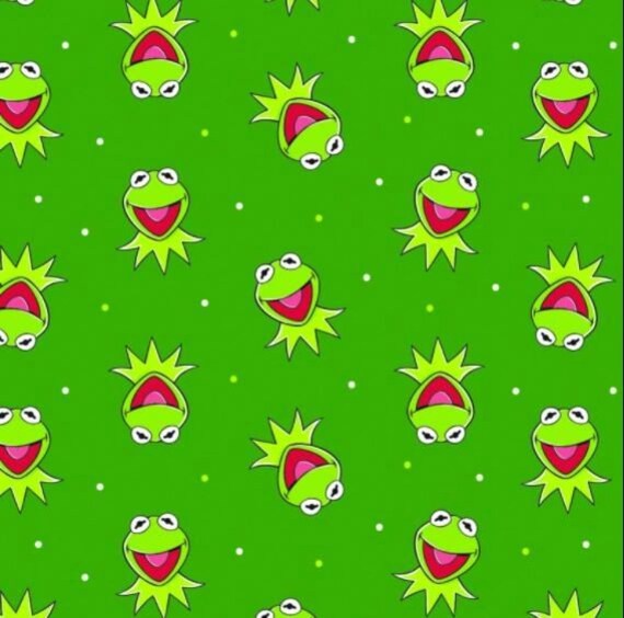 The Muppets Kermit the Frog Green 100 Cotton Fabric Etsy