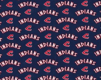 MLB Cleveland Indians Cooperstown 100% Cotton Quilting & Sewing Fabric by Fabric Traditions - Officially Licensed