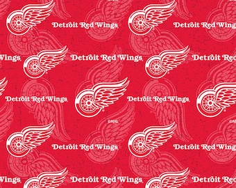 Detroit Red Wings Fabric: NHL Licensed Cotton Quilting Material