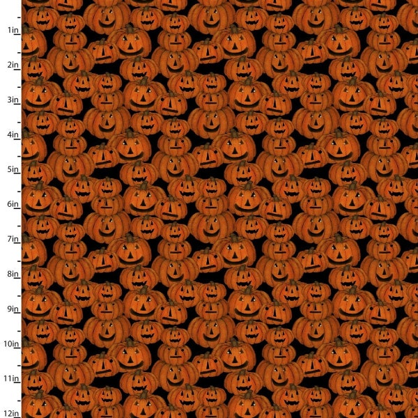 3 Wishes Spooky Night Jack Cotton Fabric