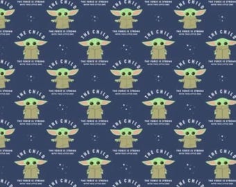 Star Wars Mandalorian The Child Force 100% Cotton Quilting & Sewing Fabric by Camelot