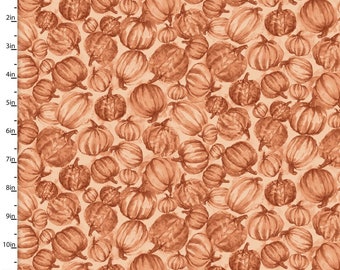 3 Wishes Happy Harvest Tonal Pumpkin 100% Cotton Quilting & Sewing Fabric