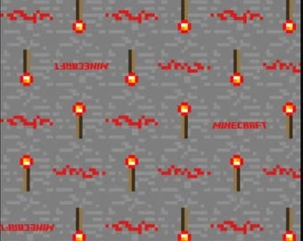 Mojang Minecraft Logo Toss 100% Cotton Quilting & Sewing Fabric