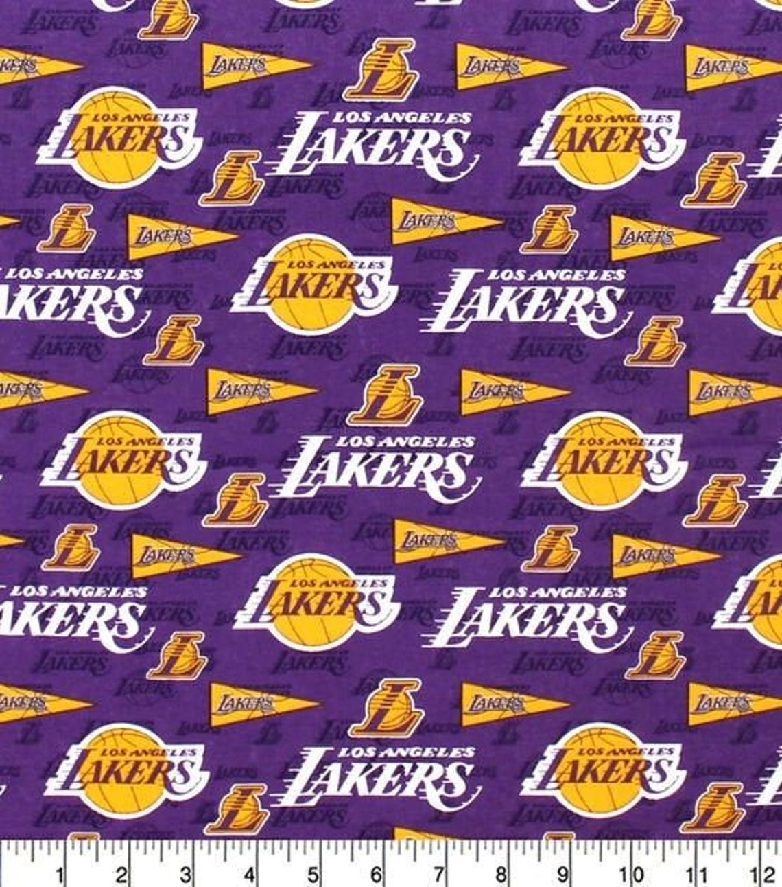 NBA LA Lakers Fabric 100 Cotton Etsy