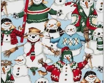 Alexander Henry Snow Friends Light Blue 100% Cotton Quilting & Sewing Fabric