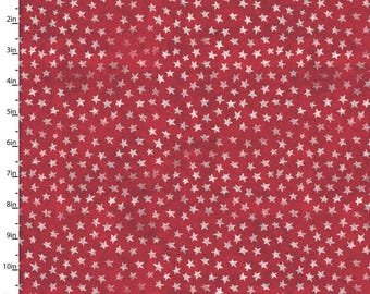 American Dreamer Red Star Fabric - Patriotic Cotton Quilting Fabric