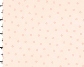 FLANNEL: Little Lambies Woolie Polka Dot Light Peach- 100% Cotton