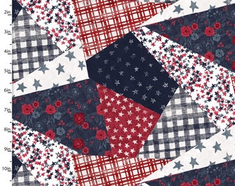 American Dreamer Fabric – 3 Wishes Pieced Patchwork Multi Premium 100% Cotton by Amylee Weeks