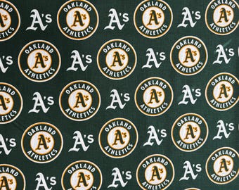 MLB Oakland A's (Athletics)  100% Cotton  Fabric by Fabric Traditions - Officially Licensed