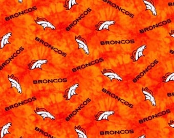 FLANNEL: NFL Denver Broncos 100% Cotton Fabric- Officially Licensed