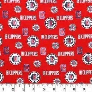 NBA LA Clippers 100% Cotton Quilting & Sewing Fabric by Camelot - Officially Licensed
