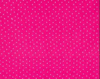 Pink and White Polka Dot Calico 100% Cotton Quilting & Sewing Fabric