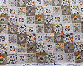 Floral Star Blocks Cotton Fabric - 3 Wishes Locally Grown