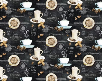 P&B Textiles Deja Brew All Over Coffee Cotton Fabric