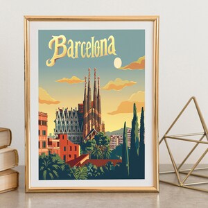 Cartaz de arte de viagem do Templo Expiatório da Sagrada Família