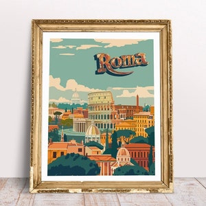 Cartel Vintage de Roma Italia