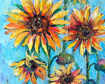 Buy Sunflower Art, Abstract Painting, Original Acrylic Painting