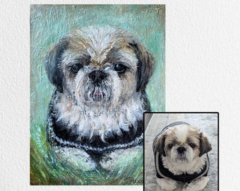 Portrait d'animal de compagnie, peinture, cadeau commémoratif d'animal de compagnie, oeuvre d'art acrylique originale personnalisée, toile d'art à partir d'une photo Portrait de chat Portrait de chien personnalisé