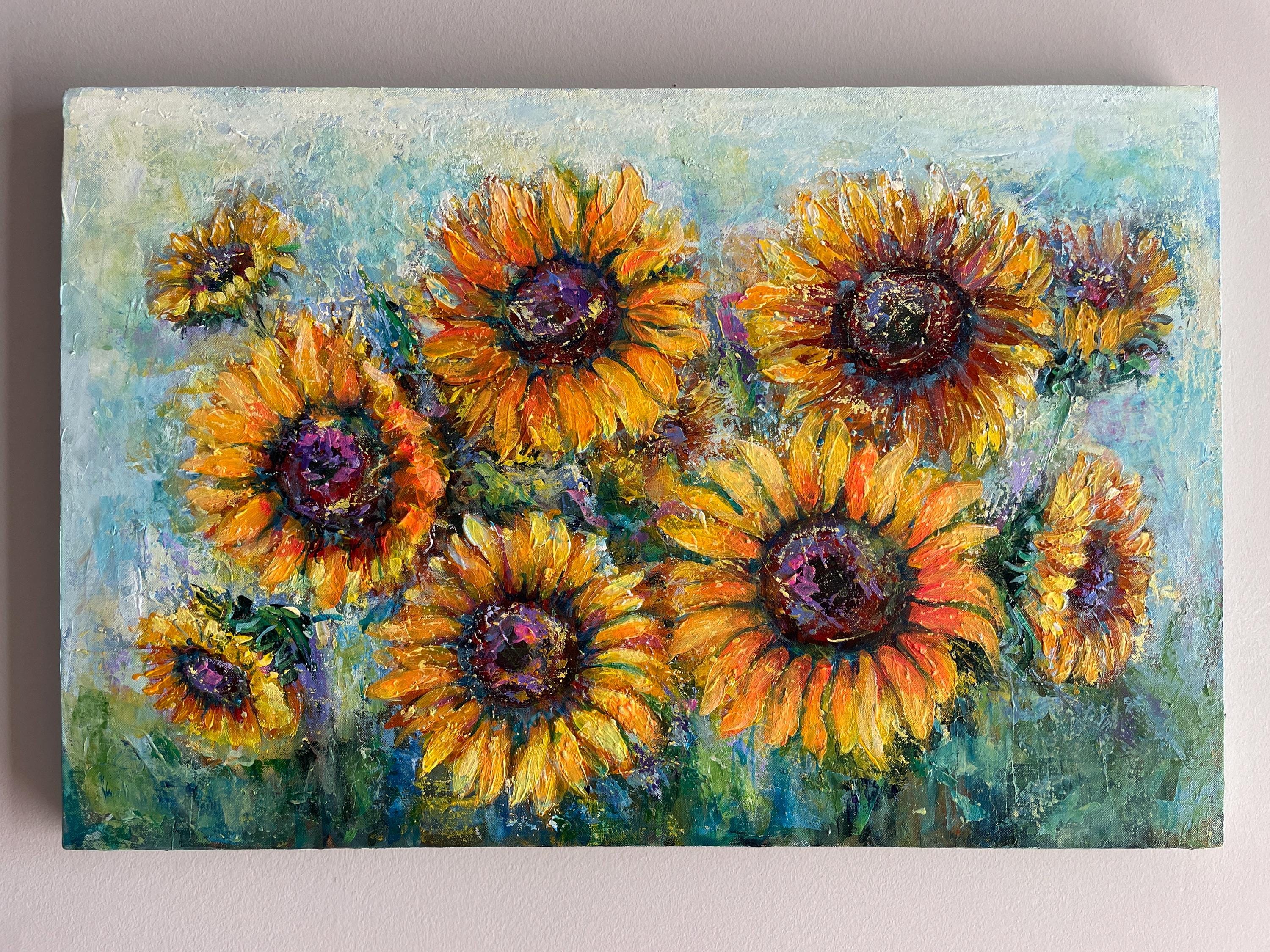 Pannelli con girasoli in ceramica Vietri | Decorazioni ceramiche