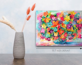フラワーアート絵画 Amazon｜7CANVAS アートパネル 花 ピンクの花束 現代 花 風景画