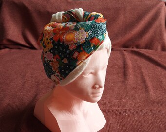 Turban serviette pour cheveux. Confectionné en France