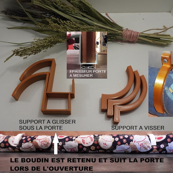 Support pour boudin de porte imprimé en 3D en FRANCE. Expédition RAPIDE. S'adapte a tous type de porte!