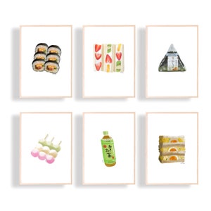 8&quot; x 10&quot; Japanese コンビニ - Food Item Prints, Qty. 6 [DIGITAL DOWNLOAD]