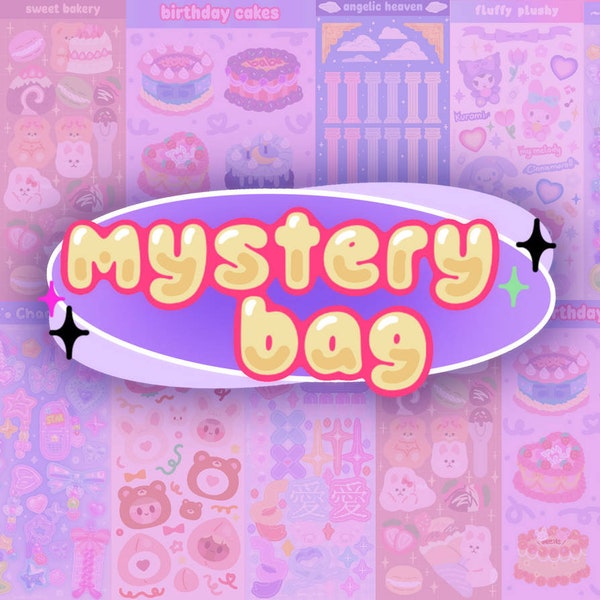 10 STICKER SHEETS Mystery Bag Lucky Bag Polco Toploader Deco Sticker Kpop Photocard Decora for Scrapbooking, Journaling or Collecting