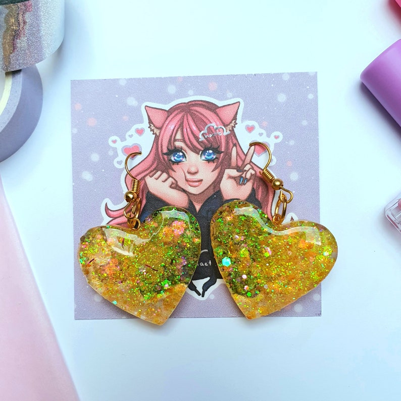Handmade Pink /& Purple Heart SIlver Earrings Blackberry Kawaii Anime Cosplay Japanese Korean Fashion