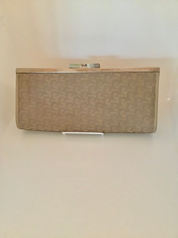 Pierre CARDIN Handbag Vintage Clutch Gold Tan Fra… - image 3