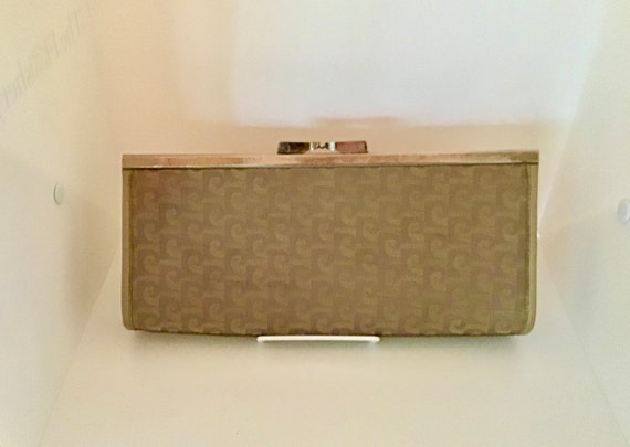 Pierre CARDIN Handbag Vintage Clutch Gold Tan Fra… - image 1