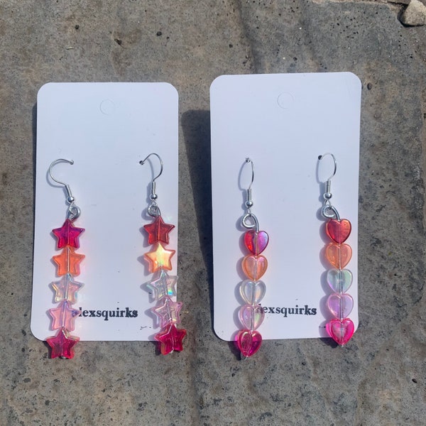 Lesbian Gay Pride Bead Earrings