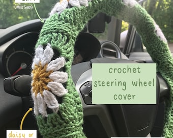 Crochet Car Steering Wheel Cover // available in multiple colours/designs
