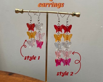 Lesbian Pride Butterfly Charm Earrings | two styles availble