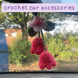 Crochet Tulip Hanging Car Accessories // available in multiple colours