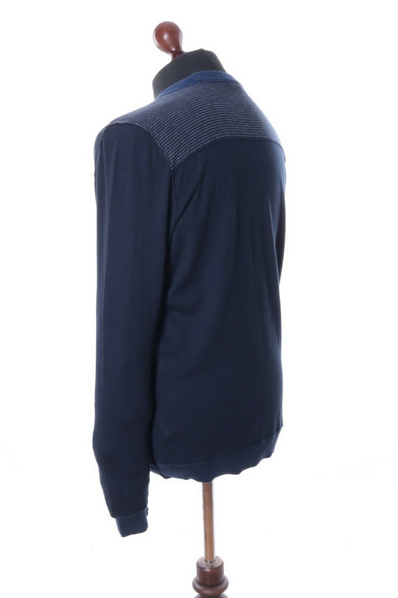Men/'s HUGO BOSS ORANGE Navy Cotton C-Neck kobbe Sweater Size l