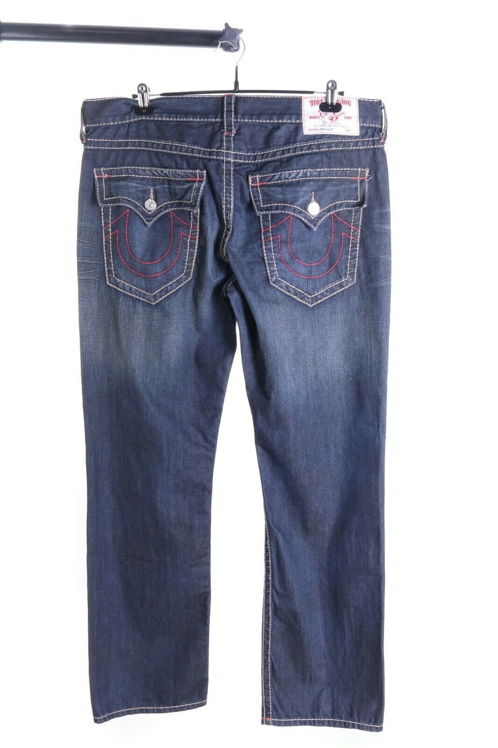 Men's TRUE RELIGION Navy Blue 100 Cotton Faded Denim Etsy