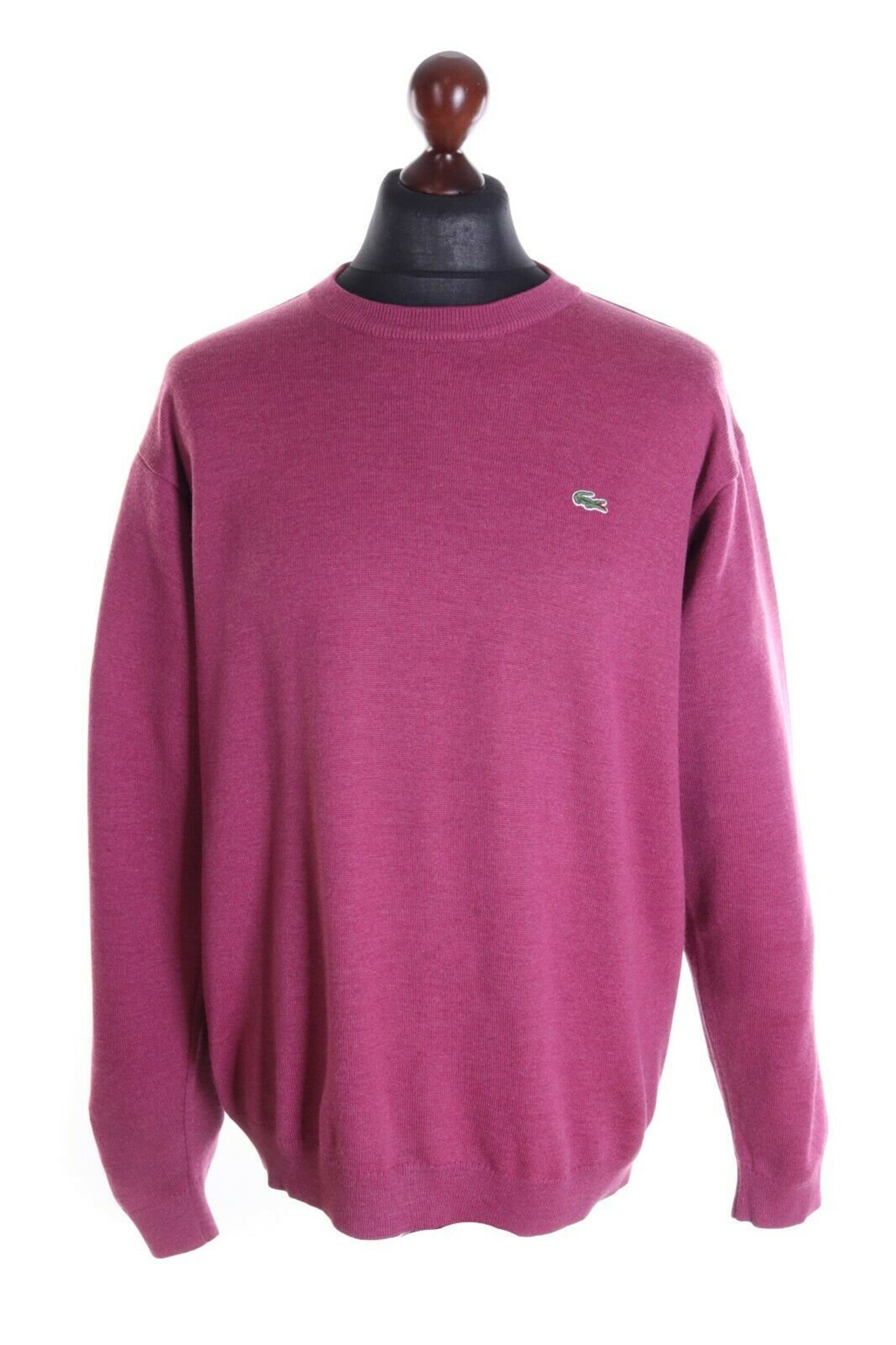 Men's LACOSTE Burgundy Wool Blend Crew Neck Sweater Size 6 | Etsy