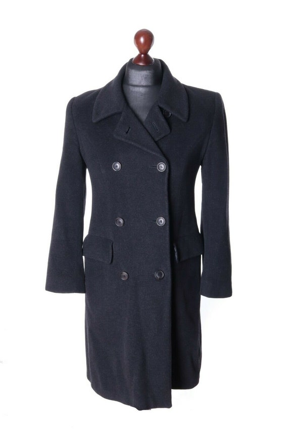 Women's BURBERRYS Vintage Black Wool Double-Breast