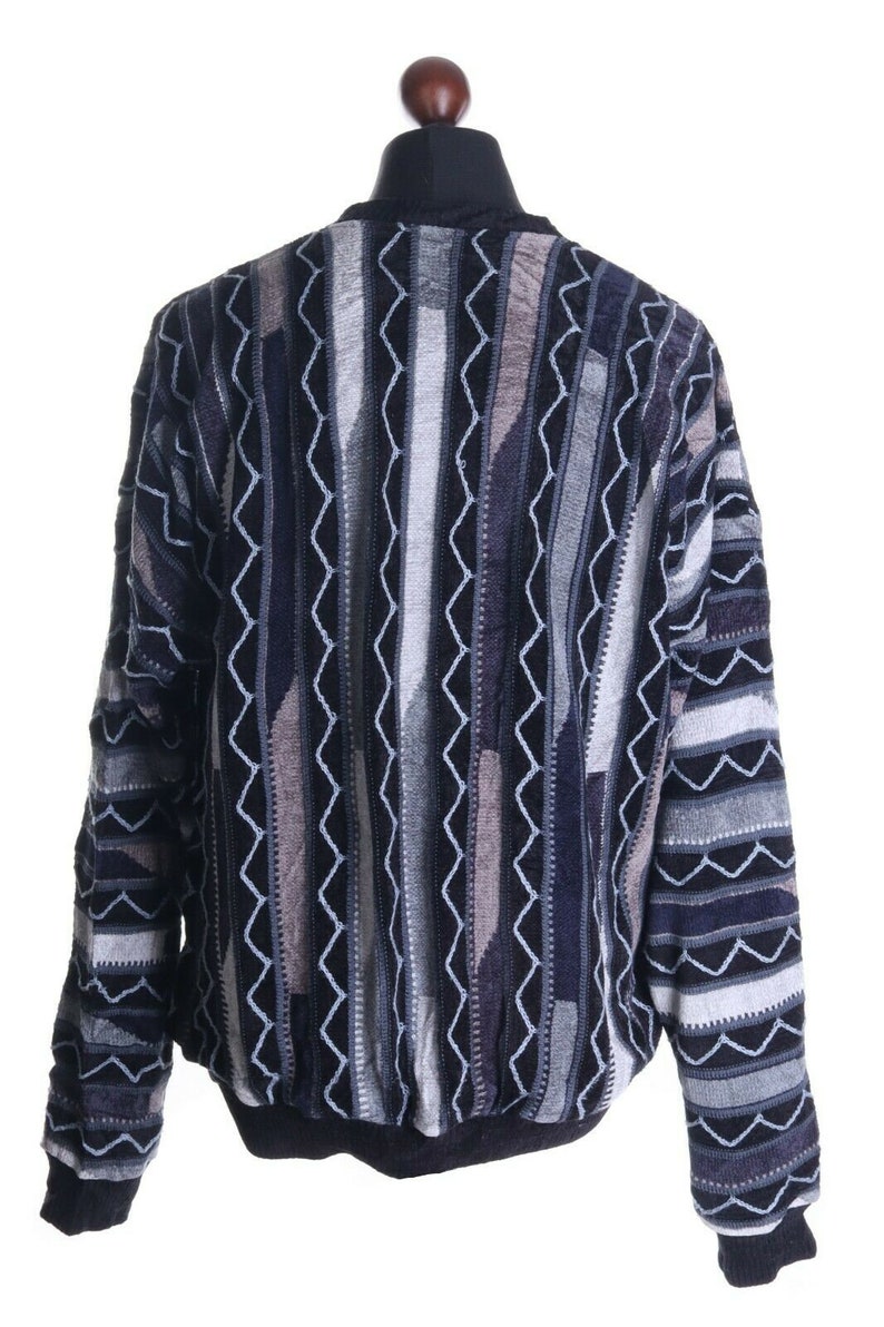 Men/'s TUNDRA Canada Black Cotton Blend V-Neck Coogi Style Jumper Sweater Size L