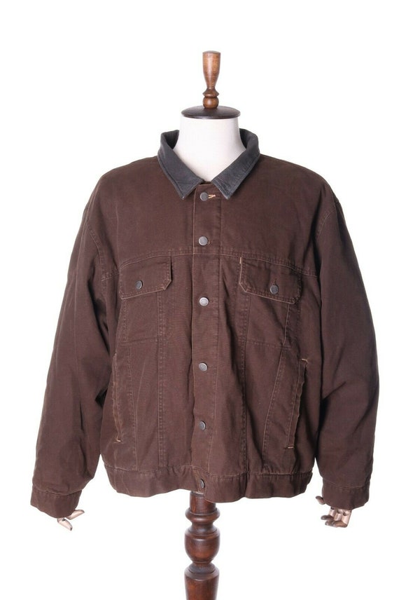 Men's WOOLRICH Brown Cotton Canvas Sherpa Trucker