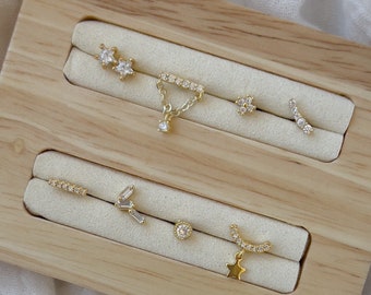 PIERCING in gold stainless steel hypoallergenic zircons Tragus Helix Cartilage surgical steel water resistant