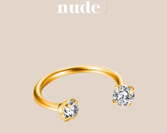 Sah - Titanium nose piercing with zircons