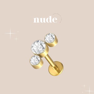 Noun - Piercing  Titane ASTM F136 - stud 6mm, Hypoallergenique Gauge 16G 1,2mm épaisseur de tige