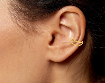 Piercing double 6, 8,10 ou 12mm en titane ASTM-F136 doré - Hélix cartilage doré lobe piercing oreille